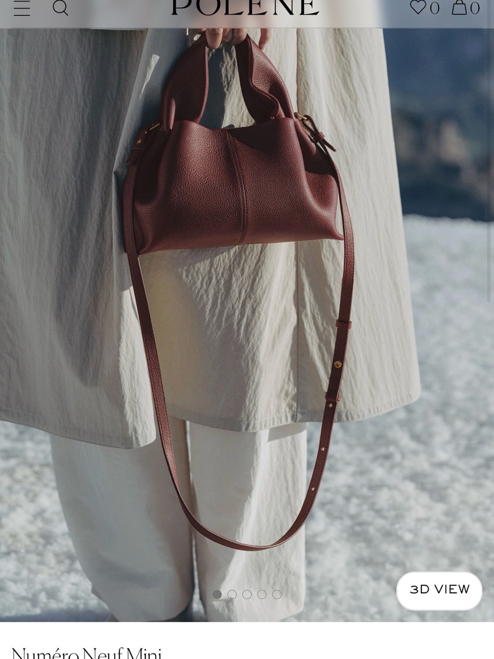 Polene Numéro Neuf Mini in Black Cherry